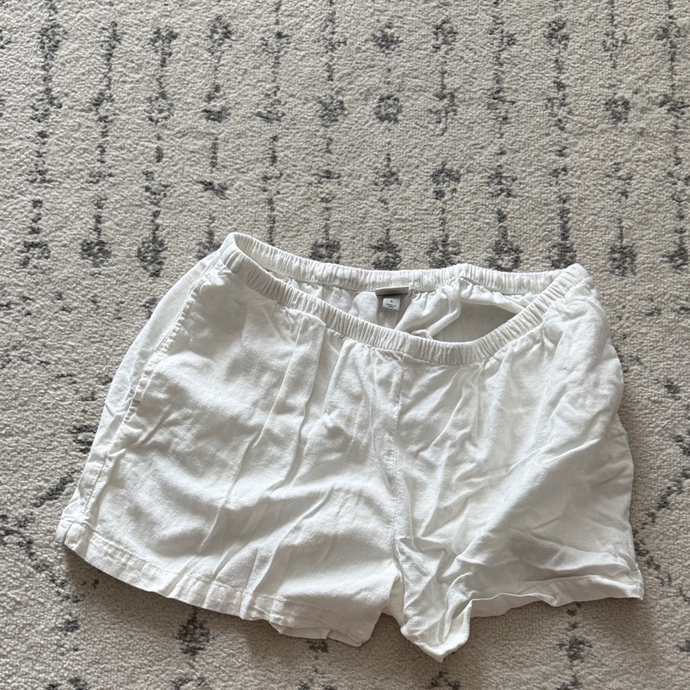 a new day White Lightweight Elastic Waist Casual Shorts